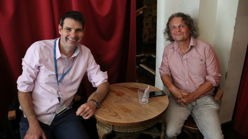 Dr Steve Suckling and Prof Marc Jones sat at the HASTE meeting